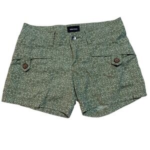Marmot‎ Ginny Short Size 8 Green white Diamond Pattern Shorts Sz 8